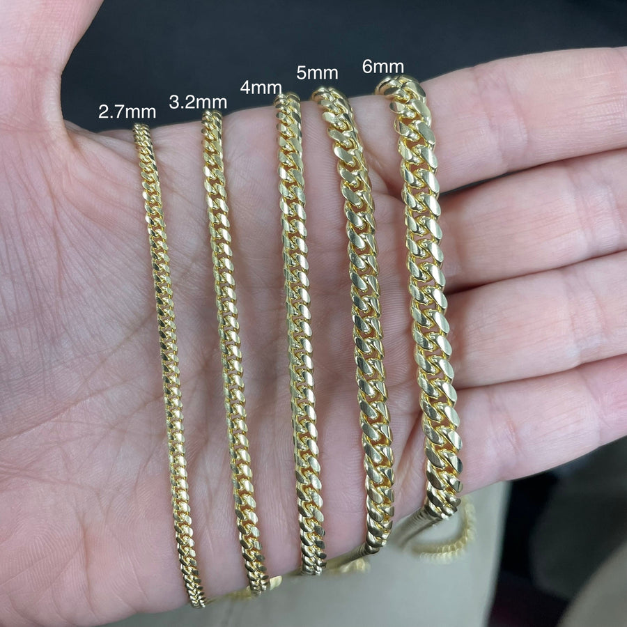 4mm cuban link chain with pendant