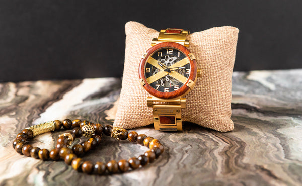 The Chadwick Gold Wooden Timepiece