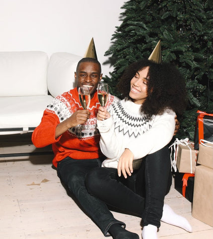 Black Family Celebrating Christmas