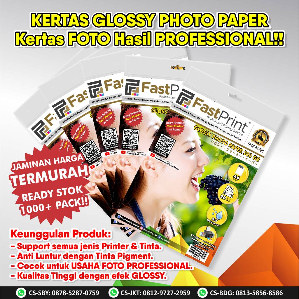 Kertas Glossy Photo Paper Fast Print Ukuran A4