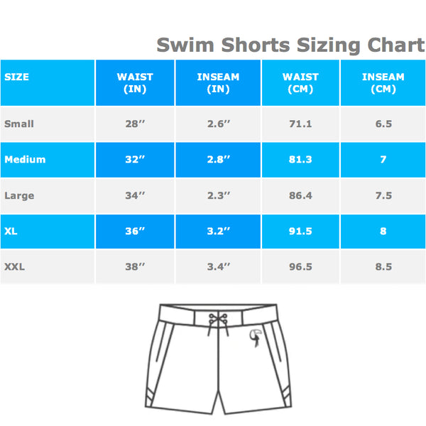 Mens Swim Short Sizing Guide & Size Chart - Tucann Australia