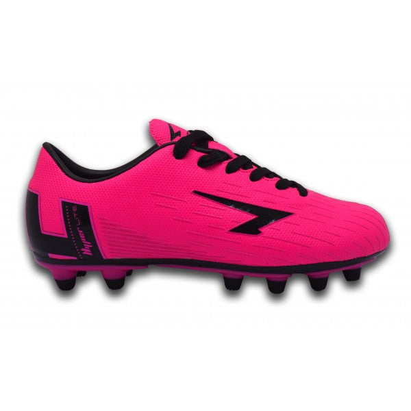 pink and black football boots