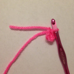 4 chain crochet loop pink