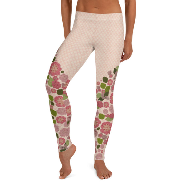 'Pink Posy' Crochet Print Leggings by Margaret Hubert – Snapdragon Brand