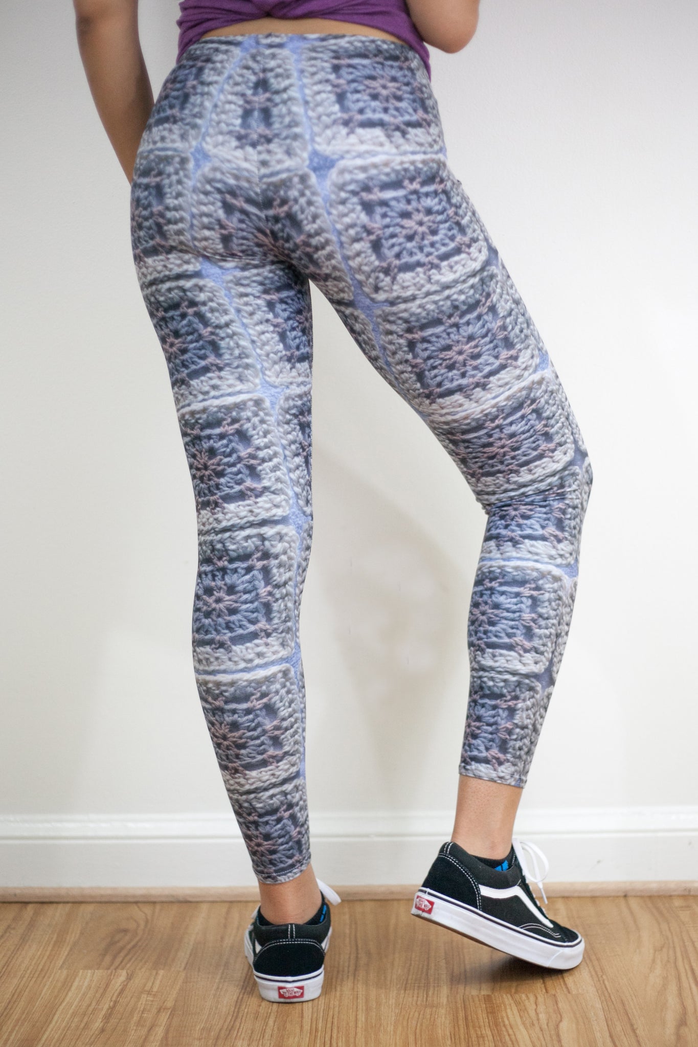 'Antique Ivory' Crochet Print Granny Square Leggings – Snapdragon Brand