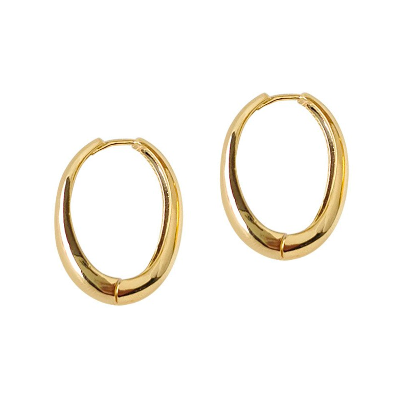 The Outlier Standard - The Chunky Elongated Gold Hoop Earring