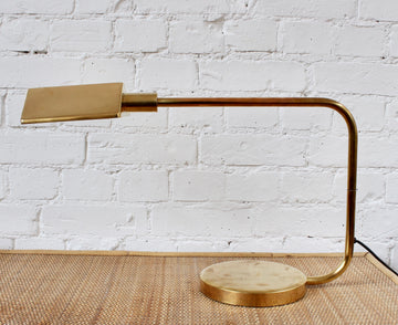 Italian Mid-Century Brass Desk Lamp with Green Shade, 1950s for sale at  Pamono