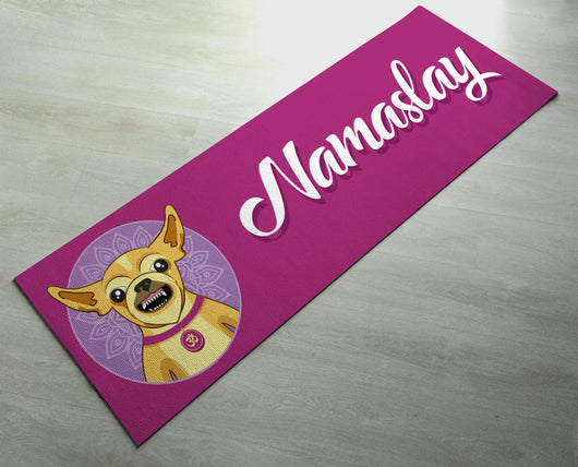 Free Shipping Pink Printed Namaslay Dog Yoga Mat Customized