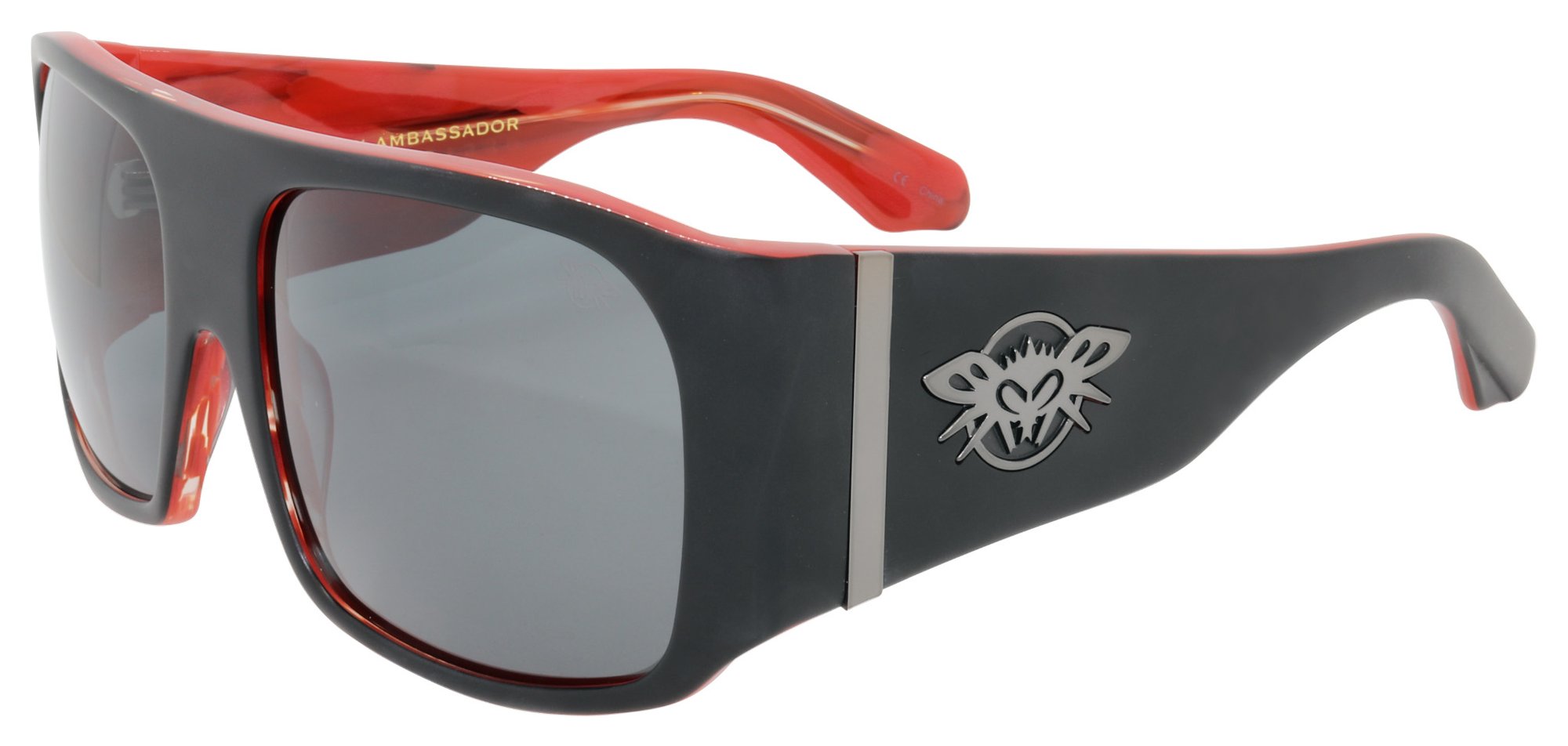 BLACK FLYS FLY AMBASSADOR X RODMAN MATTE BLACK / RED SMOKE