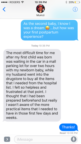 Image of Liz and her mom's text