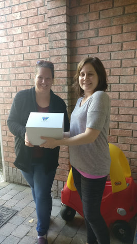 Sarah and Aviva with Butterfly Box