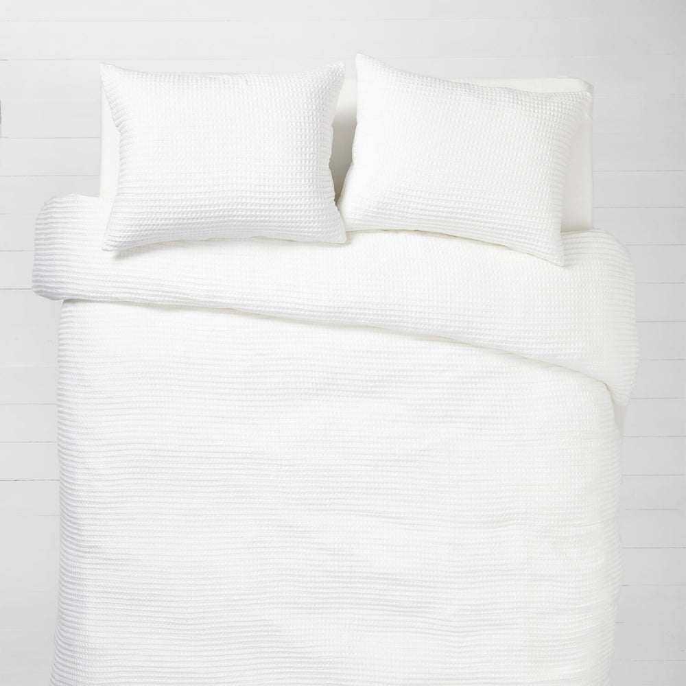 White Waffle Duvet And Sham Set Dormify