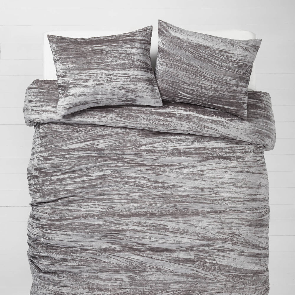 grey velvet pillow shams