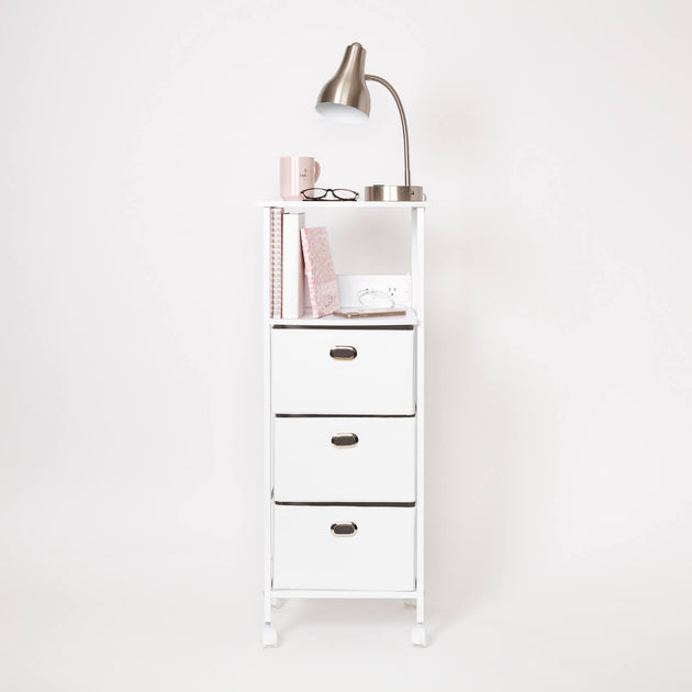 Tall Charging 3 Drawer Cart on Wheels Dormify