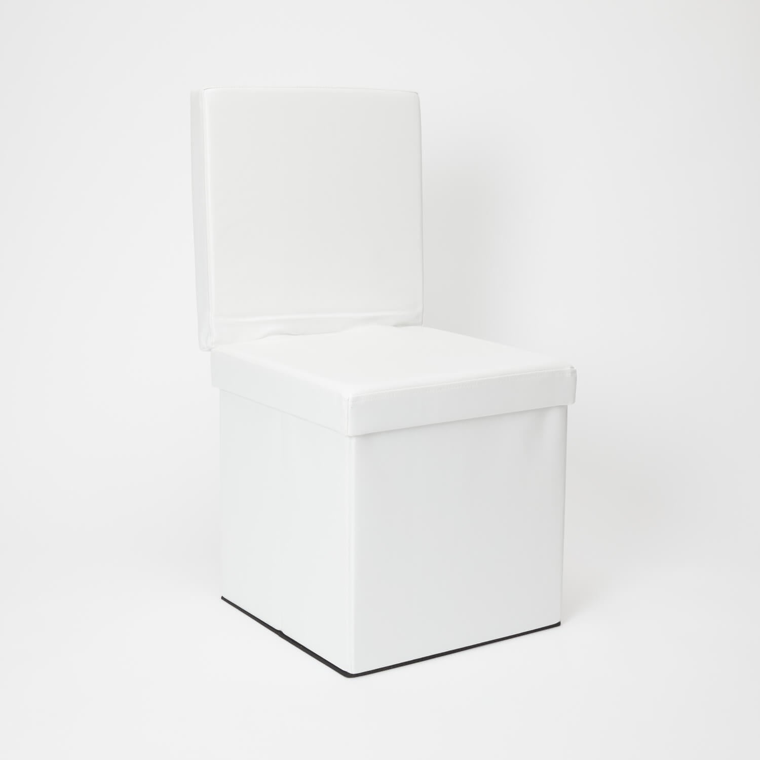 Collapsible Storage Ottoman Chair - White | Storage