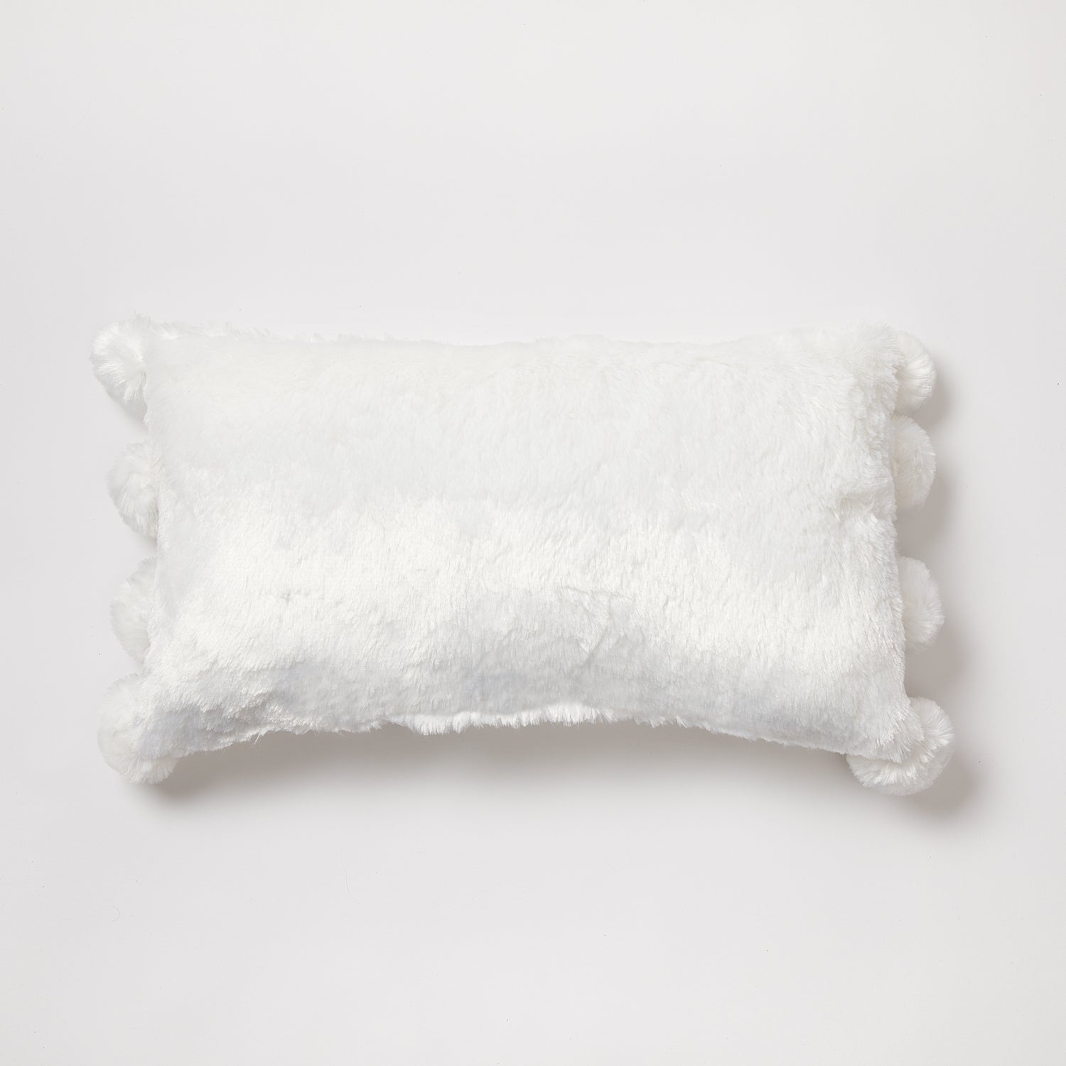 Super Soft Pom Pom Pillow - White | Bedding