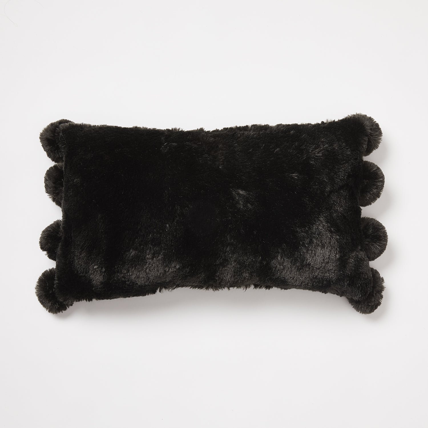 Super Soft Pom Pom Pillow - Black | Bedding