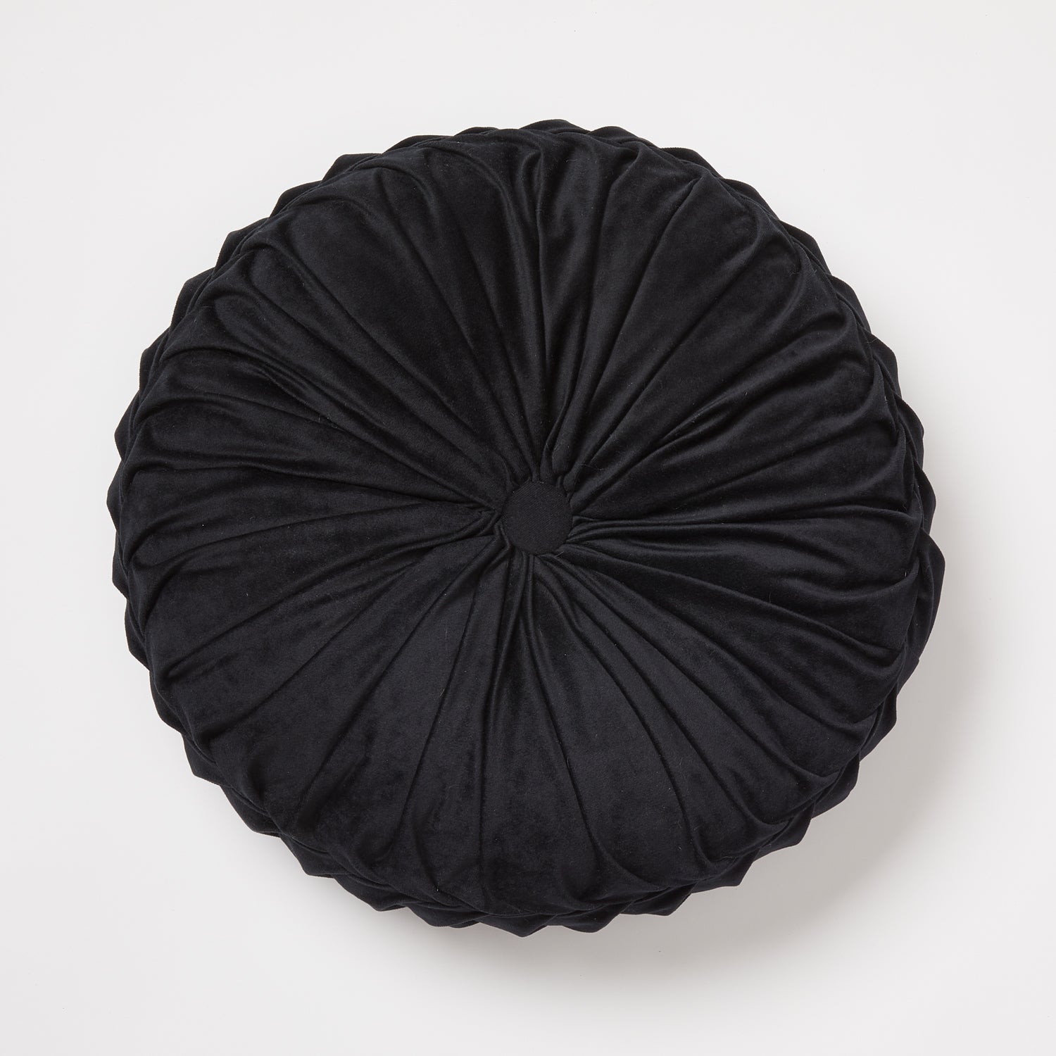 Velvet Round Pillow - Black | Bedding