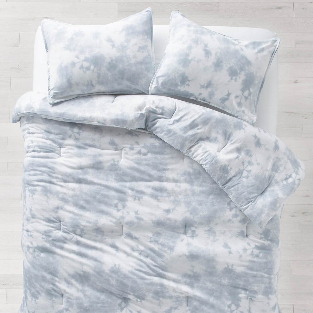 Tie Dye Jersey Duvet And Sham Set Light Blue Twin Twin Xl