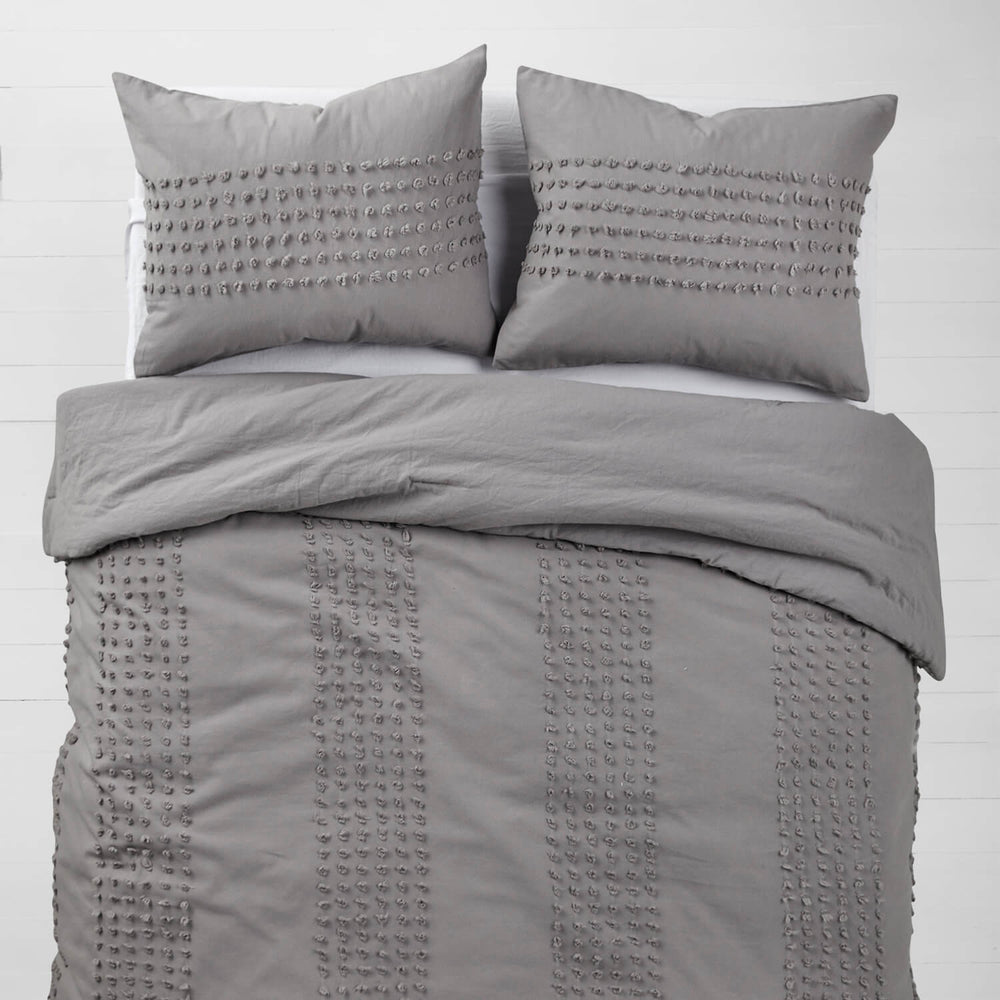 Grey Terry Dot Comforter And Sham Set Dormify