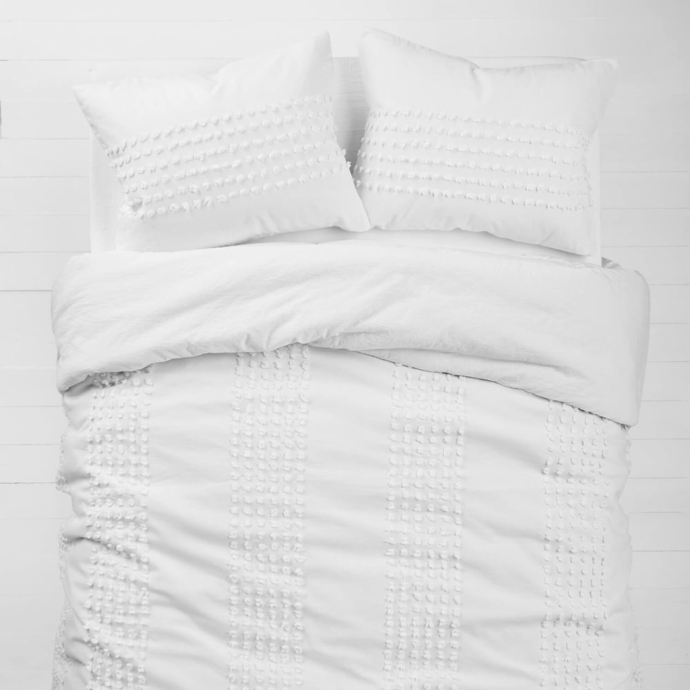 White Terry Dot Comforter And Sham Set Dormify