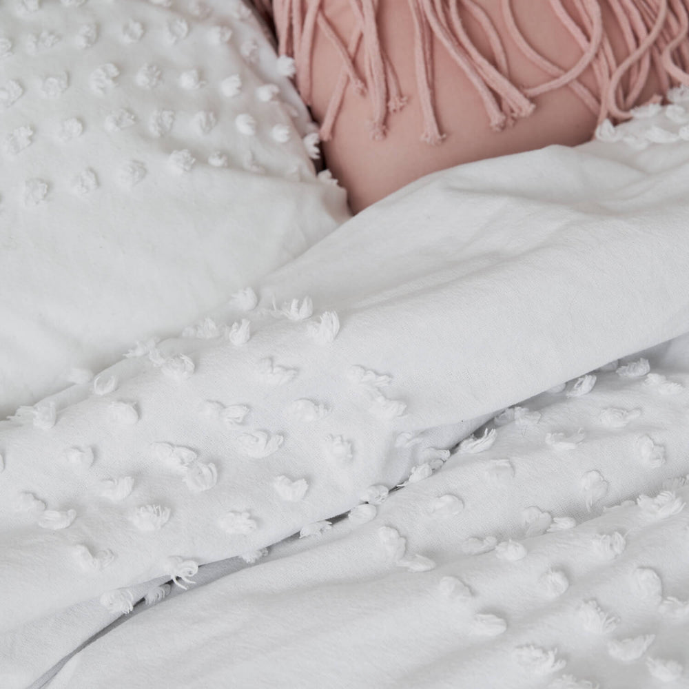 White Terry Dot Comforter And Sham Set Dormify