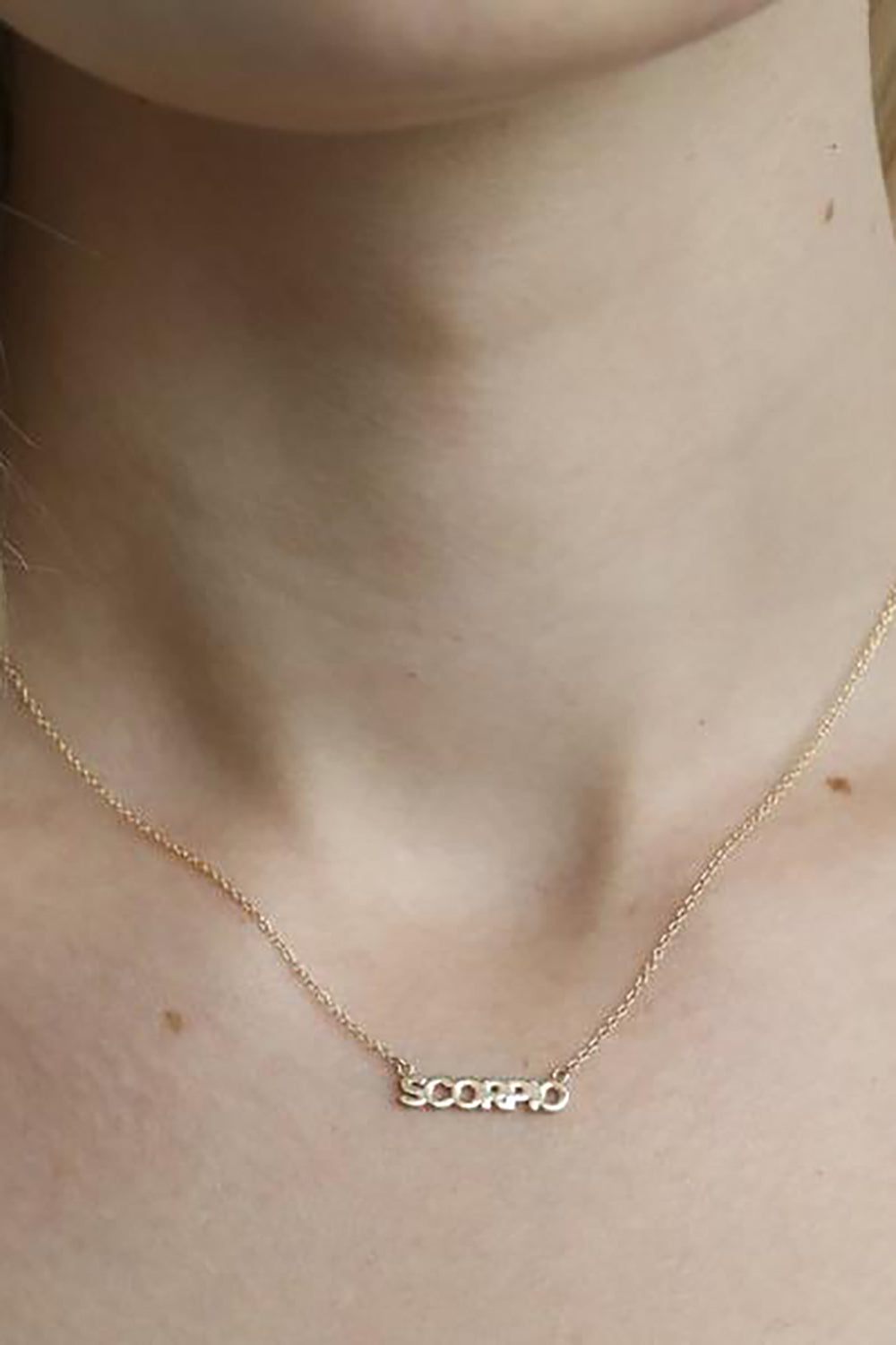 Zodiac Block Font Script Necklace - Gemini