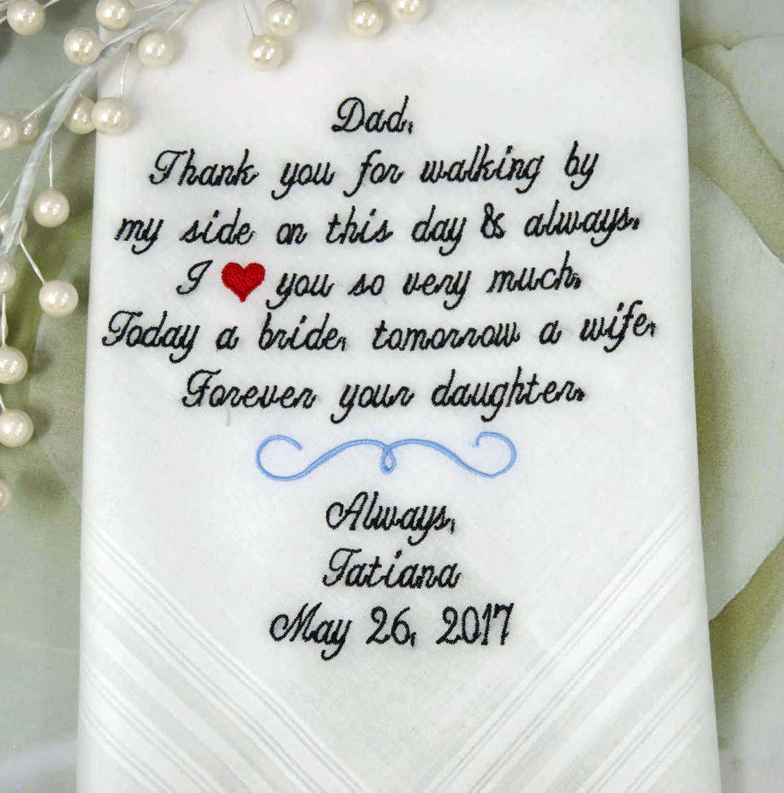 embroidered handkerchief wedding