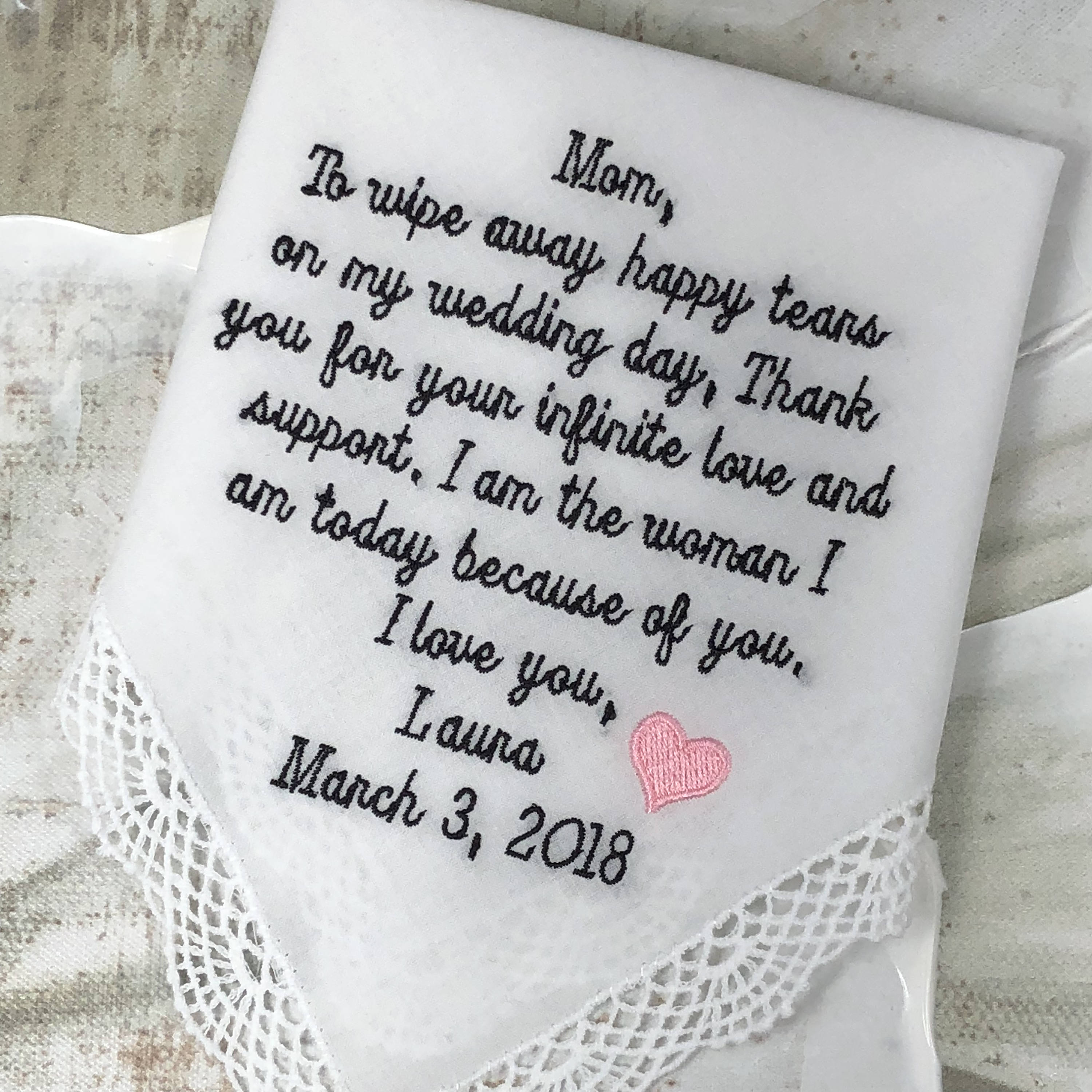 personalized wedding handkerchief