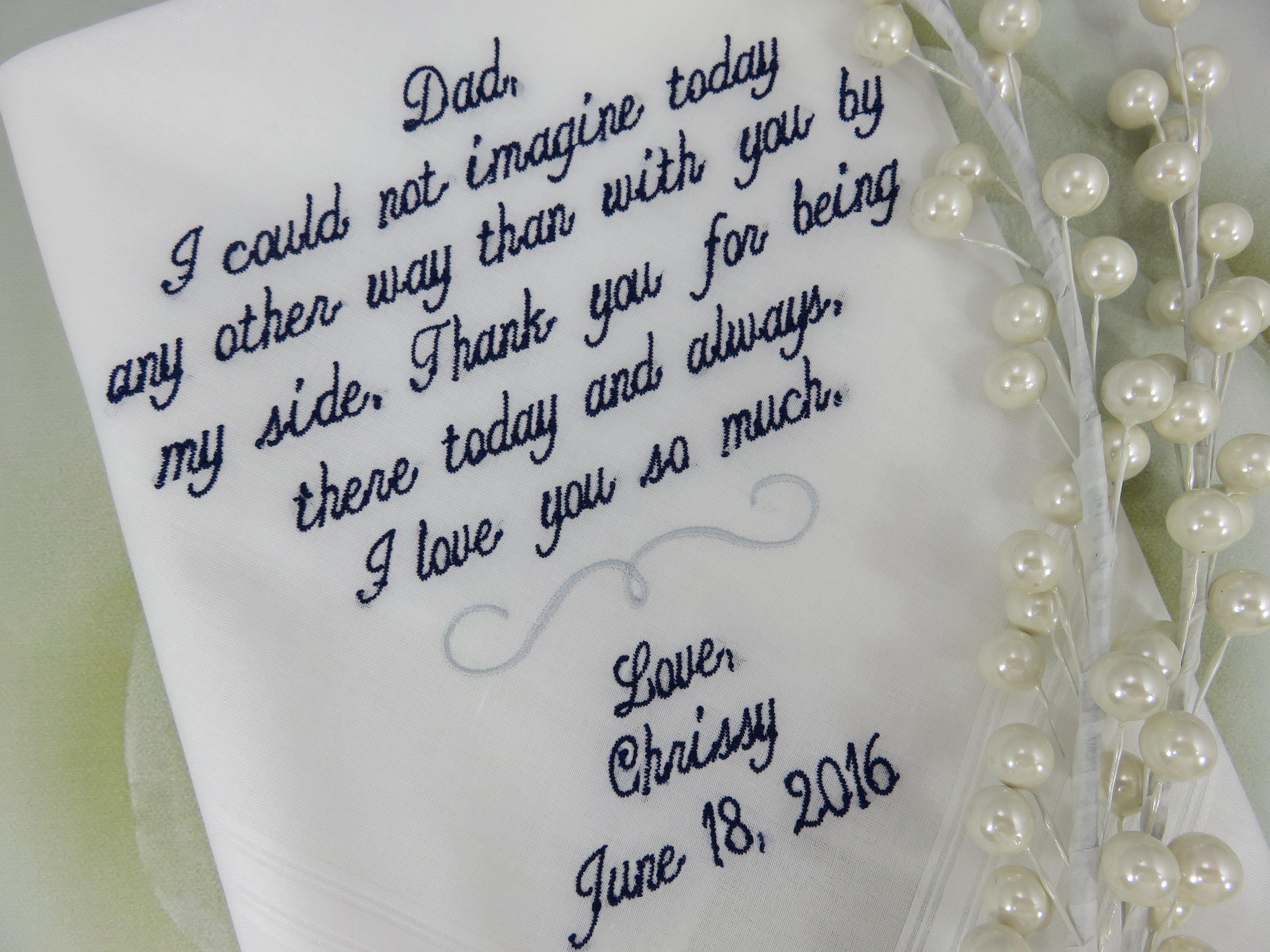 dad handkerchief wedding