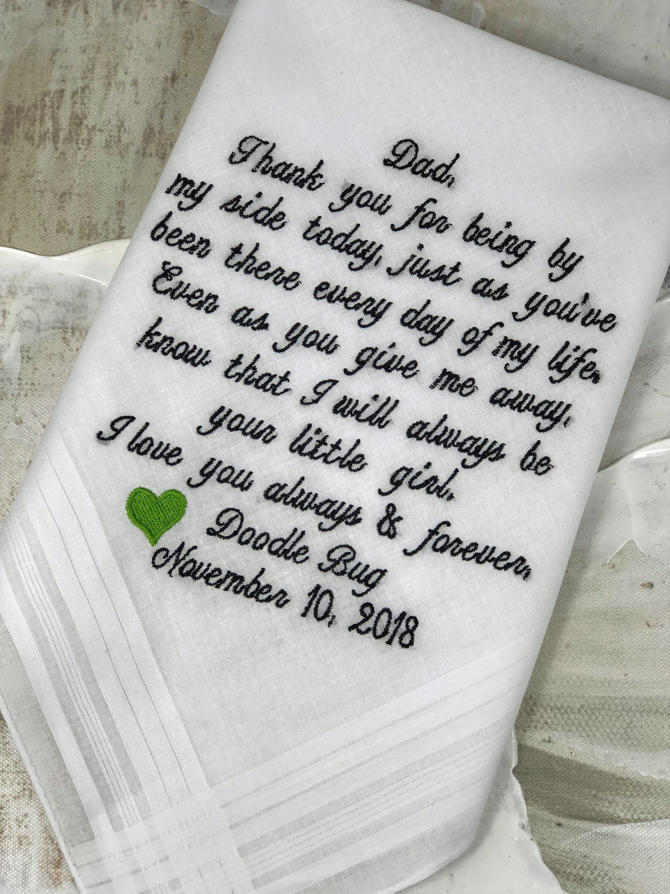 personalized wedding handkerchief