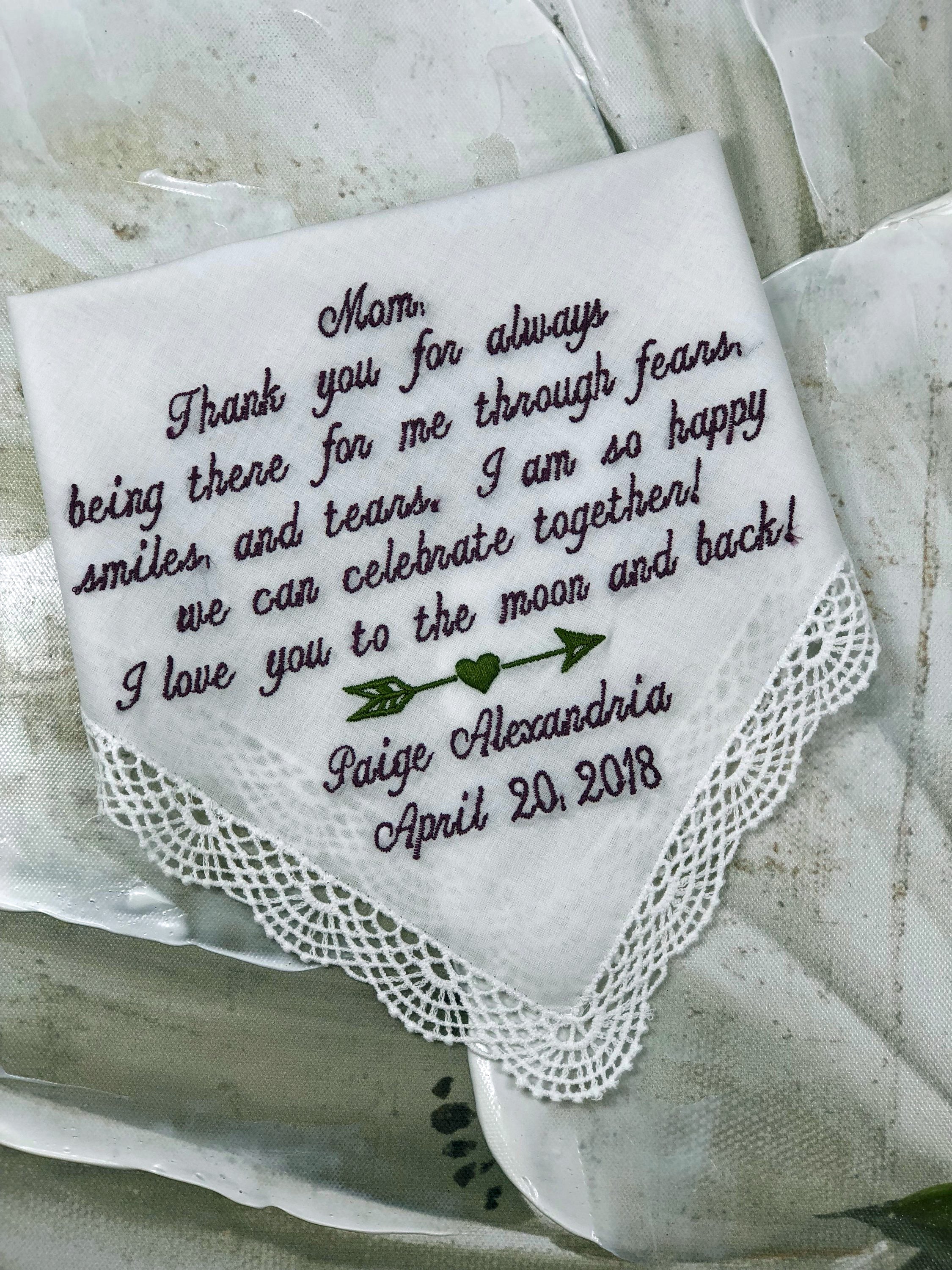 monogram handkerchief wedding