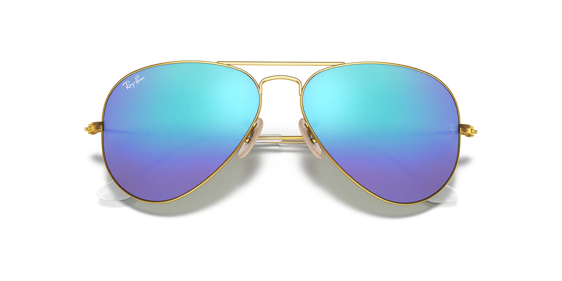 RAY-BAN Aviator Large Metal Mirror Sunglasses (Gold/Blue Flash Mirror) –  9th Street Clothing Co
