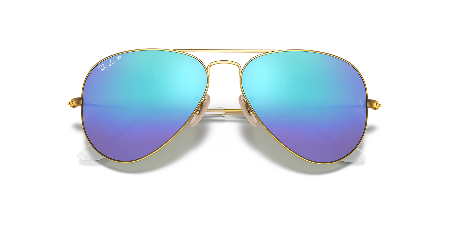 Landelijk Arena Onderzoek RAY-BAN Aviator Large Metal Sunglasses (Arista/Blue Mirror) – 9th Street  Clothing Co