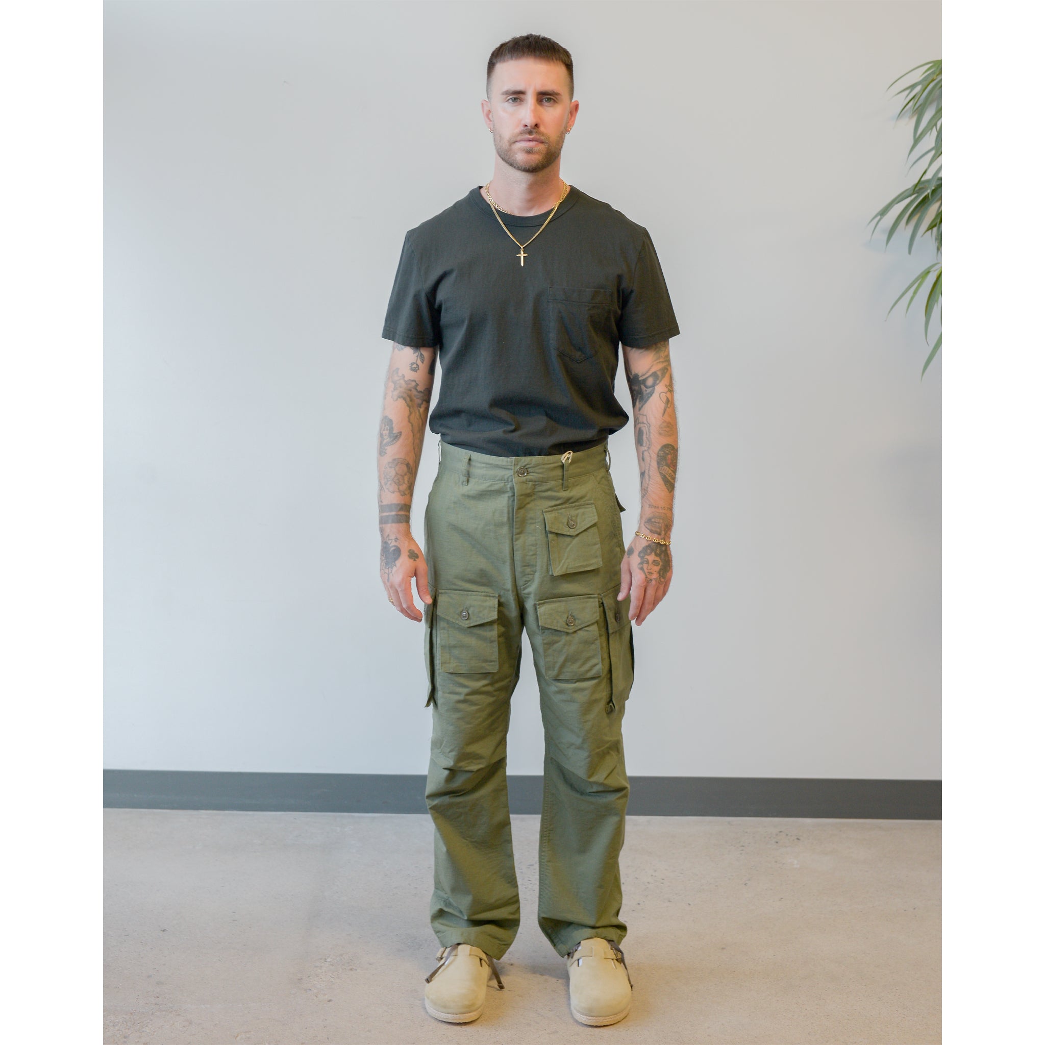 Engineered Garments FA Pant Olive Cotton Ripstop – The Foxhole
