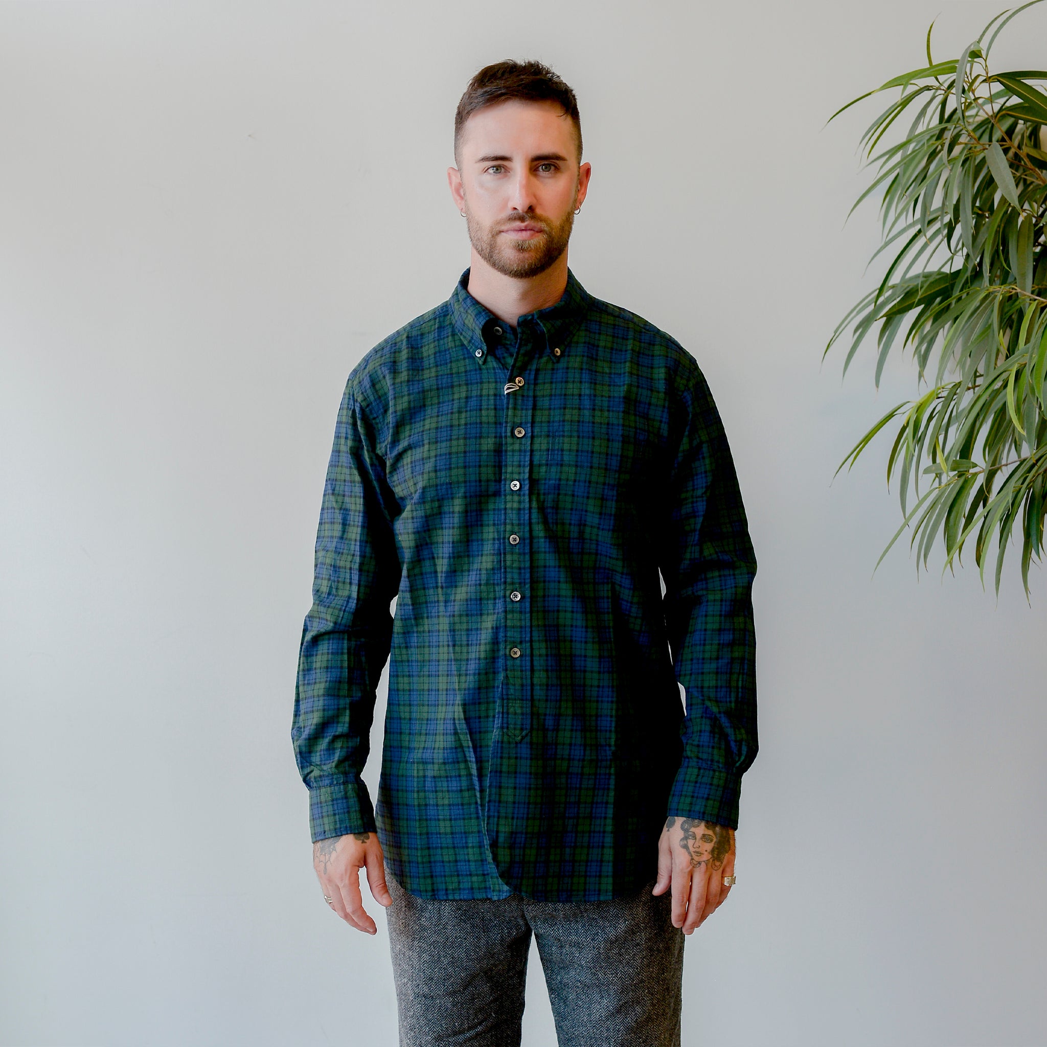 Engineered Garments 19 Century BD Shirt Blackwatch Cotton Flannel