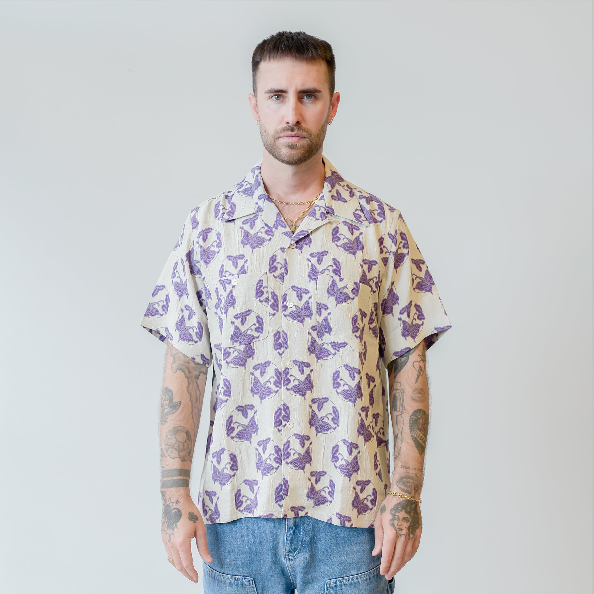 Needles Papillon Emb. S/S shirt M