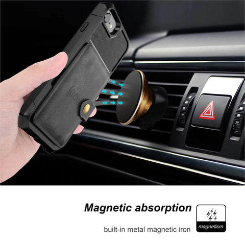 Magnetic Flip Bank Card Storage Case for iPhone 6, 6 Plus, 6S, 6S Plus ...