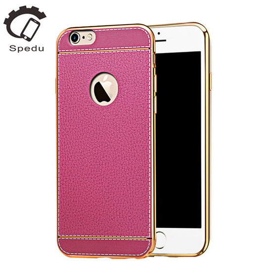 Spedu Litchi Leather with Metal Frame Case For iPhone 5, 5S, 5C