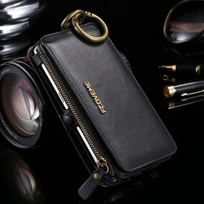 bijtend Extreem belangrijk Flipper FLOVEME Luxury Leather High Capacity Double Flip Wallet Case For Samsu –  Titanwise