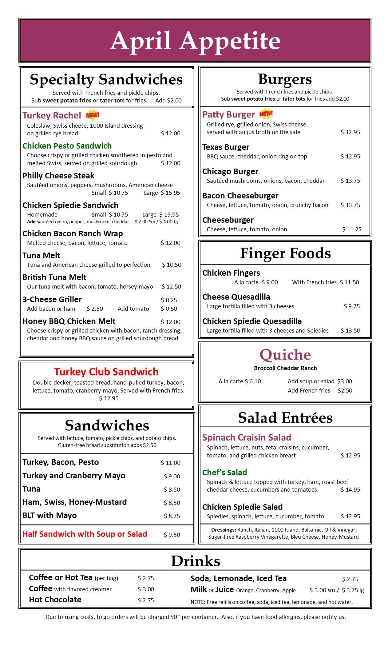 Lunch & Dinner Menu Page 2