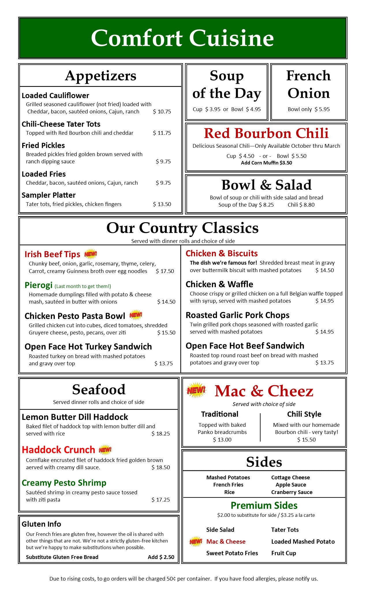 March Lunch & Dinner Menu Page 1 of 2