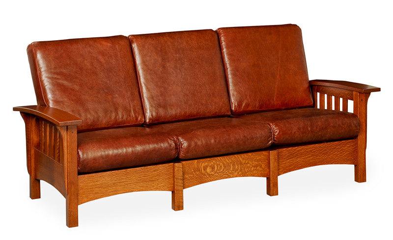 mission style couch leather