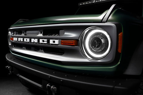 New Ford Bronco Accessories shown by lights on the front of a Bronco