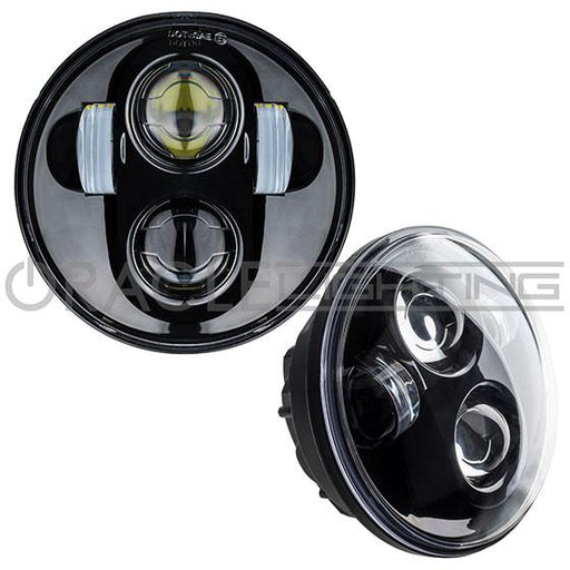 LED Headlight 5.75 Inch Set compatible with Harley Davidson Rocker / C  black Craftride C8 ✓ Buy now!