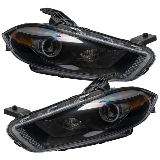 2013-2014 Dodge Dart Pre-Assembled Headlights - Black Housing (HID