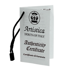 Artistica-Deruta Certificate of Authenticity