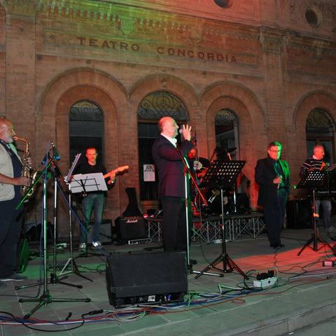 Marco Margaritelli performing with his 80's band "La Crisi" (June 2018) - Marco singing a folk song at the Festival of Saint John the Baptist in Marsciano. 