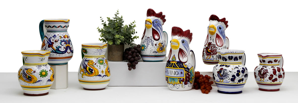 Deruta Pitchers & Rooster Pitchers