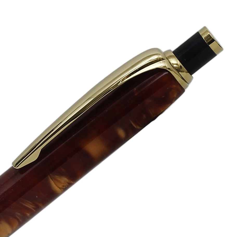 ART-PEN: Handcrafted Luxury Twist Rollerball Pen - GOLD with BROWN